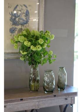 简碧轩新品现代约开新200204口淡绿色客不规则玻花瓶厅装饰摆璃件