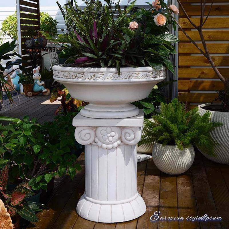 欧式镁泥素面罗马柱花盆容器庭院装饰摆件落地花园复古摆件花缸子,农用物资,其他肥料,淘宝优惠券,粉丝福利购,淘宝优惠卷