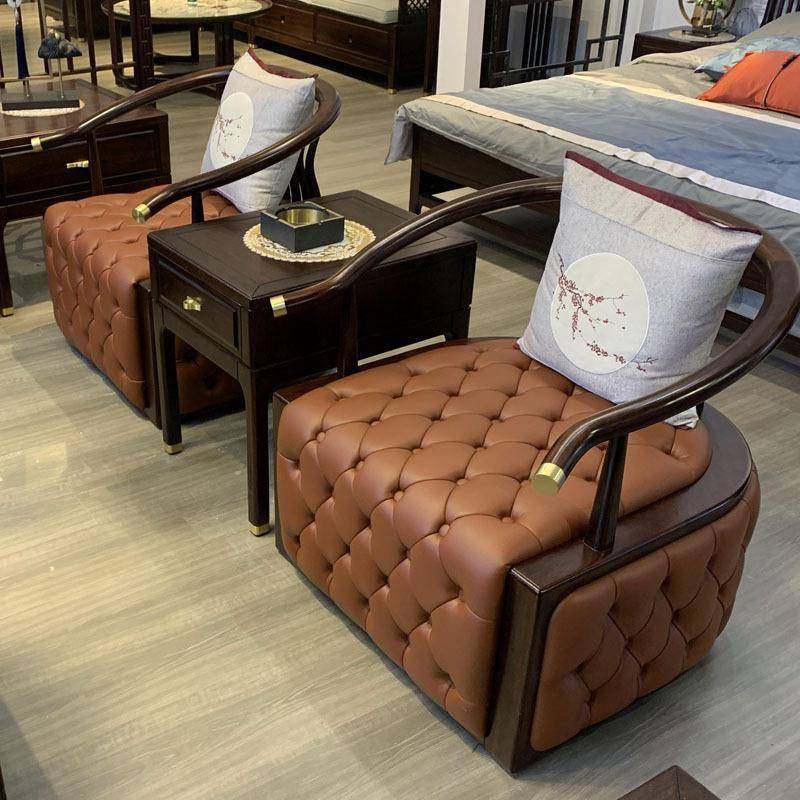 新中式乌金木休闲椅三件套阳台客厅卧室真皮沙发椅网红款圈椅组合,收纳整理,烫衣板及配件,淘宝优惠券,粉丝福利购,淘宝优惠卷