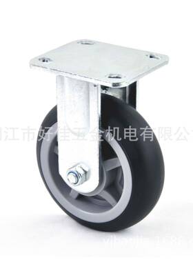 工厂150X50mm静音弧面黑色TPR定向脚轮