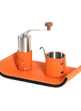 现代简约北极简灰色橙色皮革收纳卧室样板房茶几桌面托盘摆件