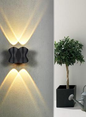 智闪黑色户外壁灯防水别墅室外阳台灯创意光束工程led灯超亮灯