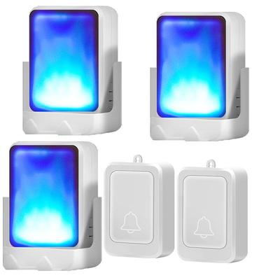 二拖三无线闪光门铃家用老人聋哑人呼叫进屋铃发光无声电池可移动