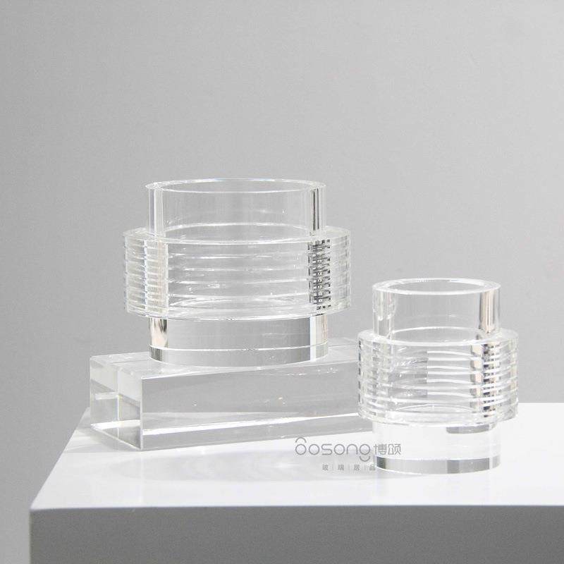 简约现代水晶透明几何条纹花器摆件售楼处样板间洽谈桌面艺术装饰,纺织面料/辅料/配套,纺织机械配件,淘宝优惠券,粉丝福利购,淘宝优惠卷