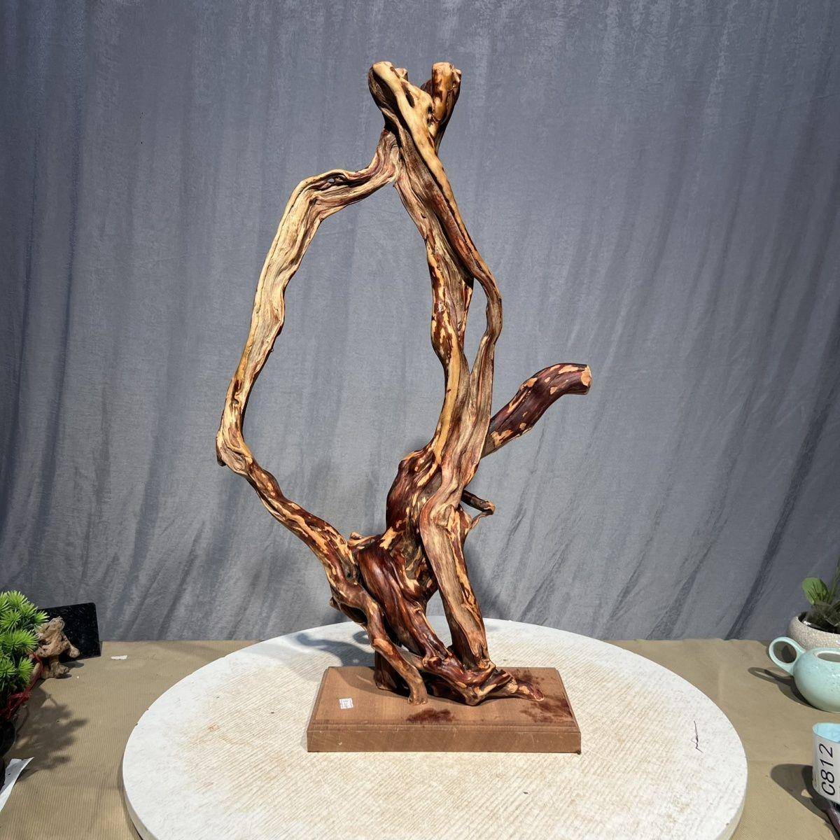 枯架杜鹃风化木然树根客厅鸟站艺术天根雕装灯杜厂家直供鹃根一木