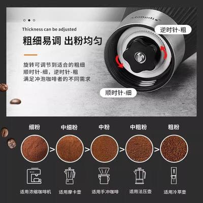 小蛮腰手磨豆咖机家啡用小型手摇啡豆粉研磨动机82736便携手磨咖