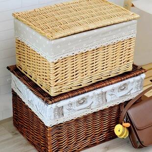 天然藤编纳收纳高颜顶值橱柜收箱柜北欧收纳框子衣F977M66T服整筐