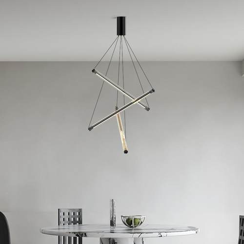 灯极简复式楼现代约简别墅转楼梯线条灯创意个性长旋条客餐厅253