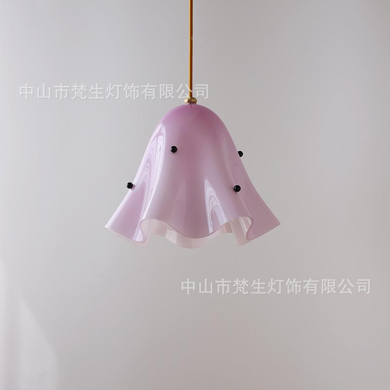 裙系列法式923复古创意玻璃室罩灯餐厅卧床头灯玄关氛围摆吊灯