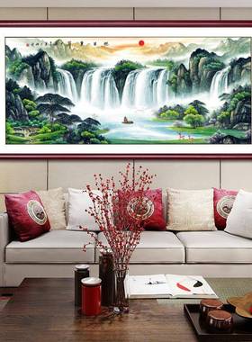 运当头山水国画TB-61317客厅装饰山画水画办背公室字新中式景墙鸿