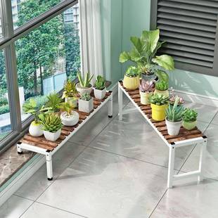 台台沿11984花阳架置高架窗台神器实木铁艺多肉花盆架备物注度钢