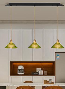北欧田餐15514灯具厅咖啡厅小岛台复古风灯创意个性艺术绿色玻园
