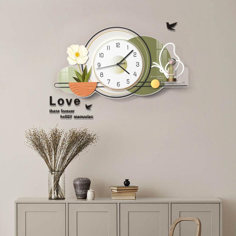 厅客装饰画创意钟装饰钟表家用2025新款餐厅CDC46挂画时静音钟挂