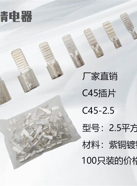 C45-2.5mm平方插片接线鼻子端子接头冷压端头空开电线插针焊口