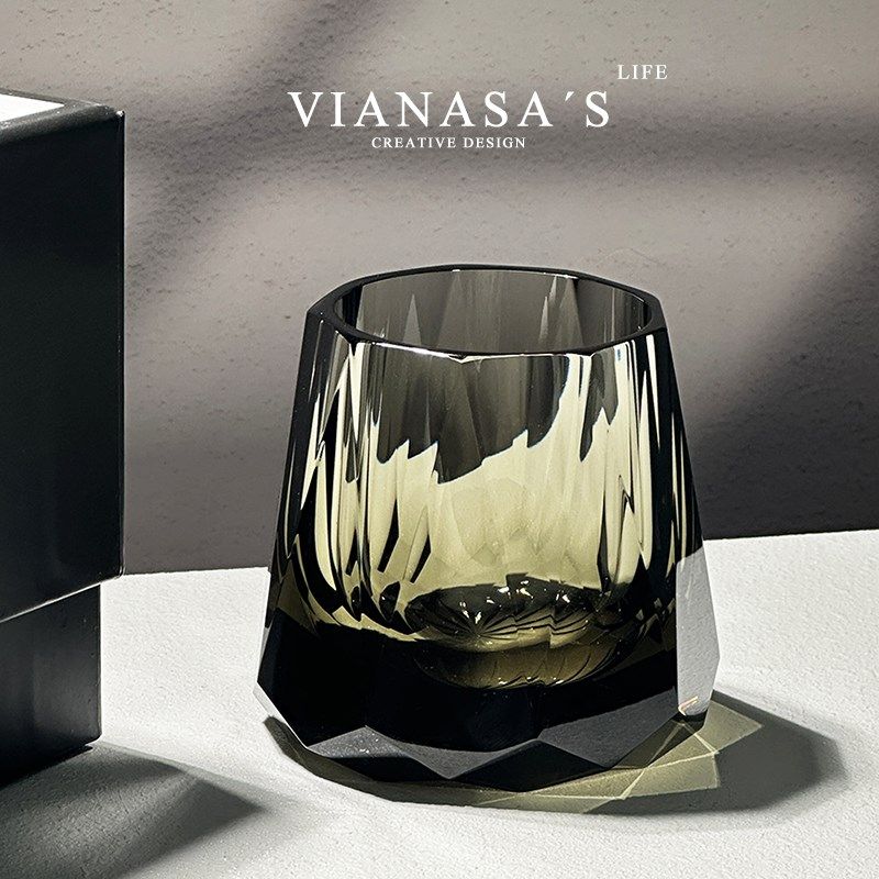 K9水晶杯黑耀谜石威士忌洋酒杯玻璃高档家用礼盒套装单支送礼男士