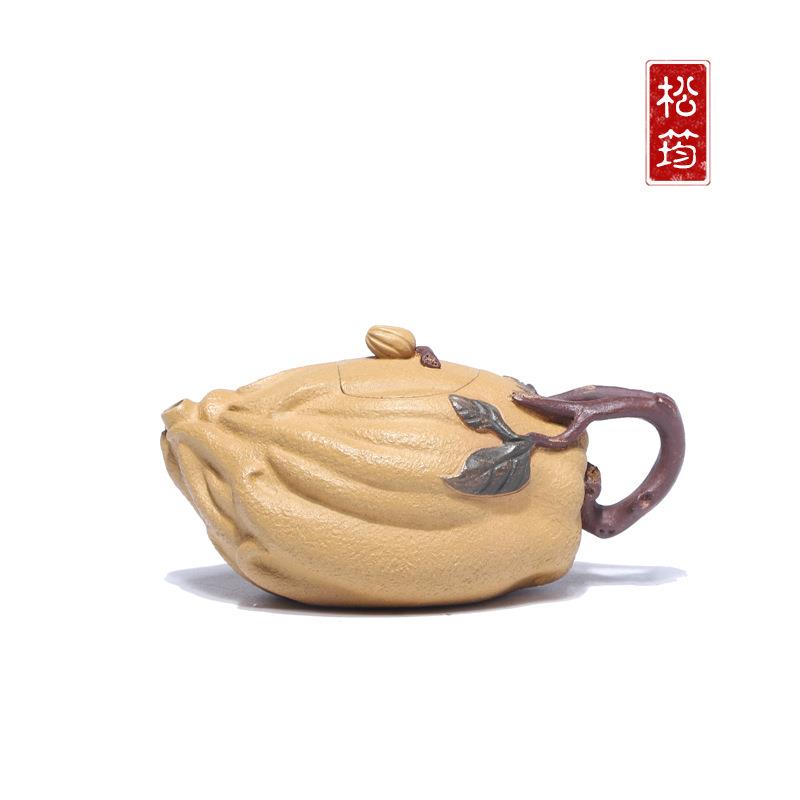 原矿段泥粉浆全手工薄胎佛手140ML仿生器创意中式茶壶宜兴紫砂壶