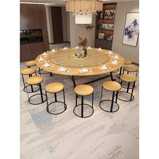 A10L大圆桌简易家用桌子折叠餐桌12人圆形桌面酒店饭台带转盘吃饭