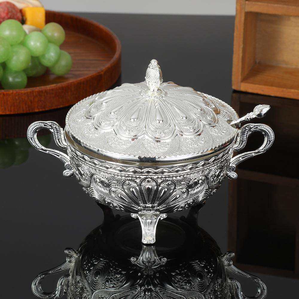 欧式白糖糖盅创意糖盅调味瓶调味罐餐厅厨房日用品金色孔雀纹糖蛊,农用物资,其他肥料,淘宝优惠券,粉丝福利购,淘宝优惠卷