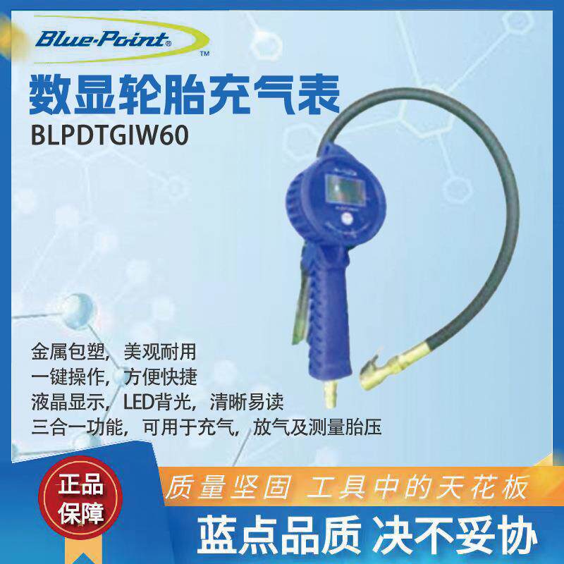 实耐宝蓝点轮胎数显胎压表BLPDTGIW60数显轮胎充气表可充放气工具