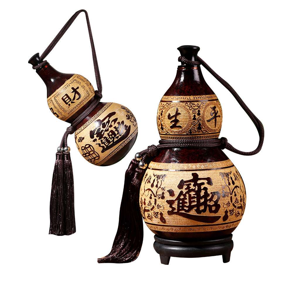 天然大号酒葫芦摆件雕刻酒葫芦聊城厂家 蜂蜡防渗开口葫芦