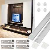 单门外挂式 滑动家具吊滑移门 侧挂平移门轨道电视柜门单轨移动侧装