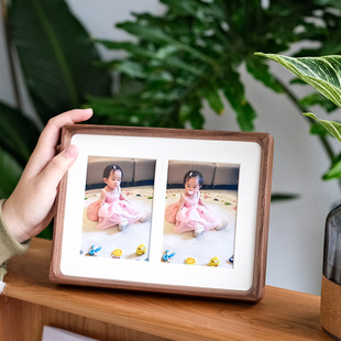 实木相框摆台高级感diy定制洗照片6 裱框摆件 8寸A4来图打印相片装