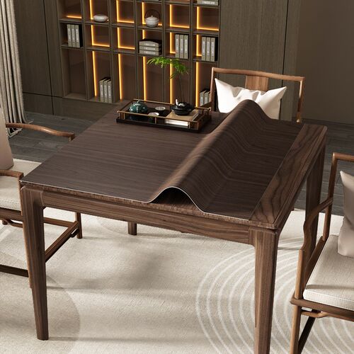 木纹皮革正方形桌垫防水防油防烫免洗pvc四方桌八仙桌餐桌垫桌布