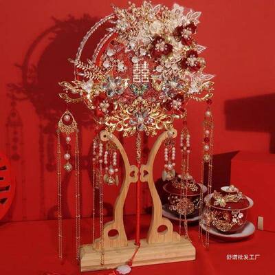 团扇娘结婚diy材扇料包手双面半成新品秀禾婚礼T2pcSZbf出嫁婚工