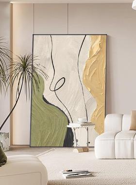 现代大气抽象肌理YE-29443画厅沙发景客墙装饰关画背大幅落地画入