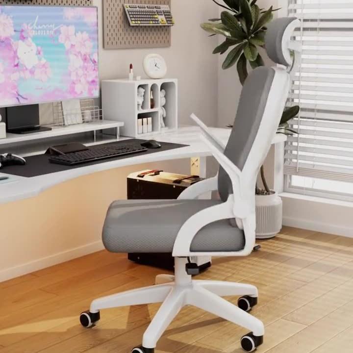 电脑子舒服久坐家用办座椅椅GHI人体公工学竞电椅卧室书桌凳子靠