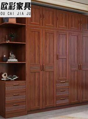 实衣柜新中5式胡桃木卧室多功能储物收纳柜346门对容84609开大量
