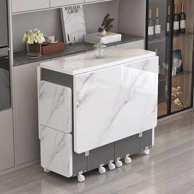 家用折叠桌可移动伸FFT缩长方功形易小户型多能桌椅餐组合简吃饭