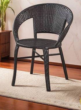 户阳椅休台闲靠背椅家用老人庭LFL院室外外编织藤椅子靠背藤加高