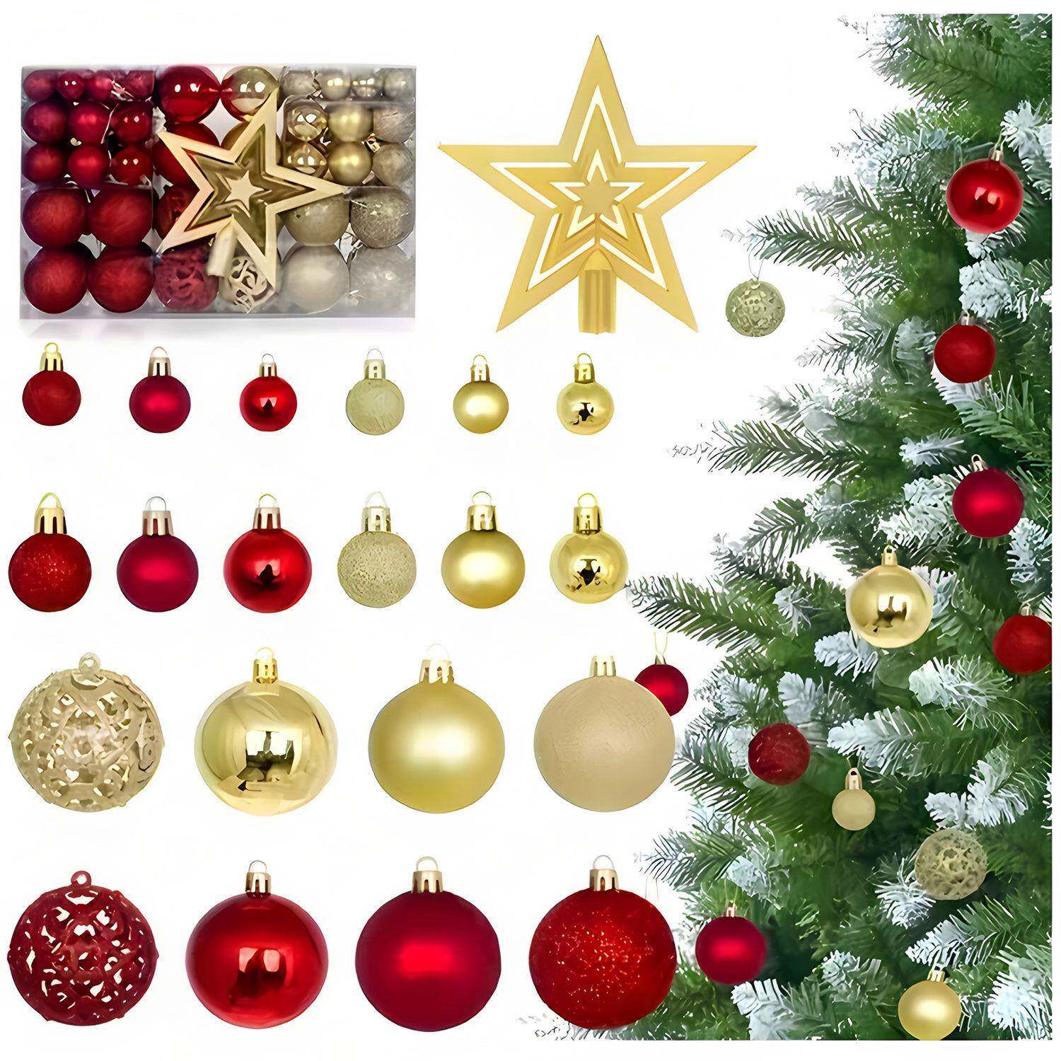 101pcs装圣诞诞节装饰711品电镀圣球树挂件3套/4/厂6cm镂空圣诞球