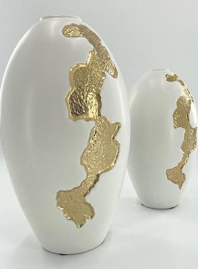 现简约摆新件FKV中式软花瓶轻奢陶瓷插代花器样板房装陶瓷罐摆件