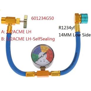 封瓶oR1234YFrechargehse汽车空制冷调剂检测补自充加氟管60AL601