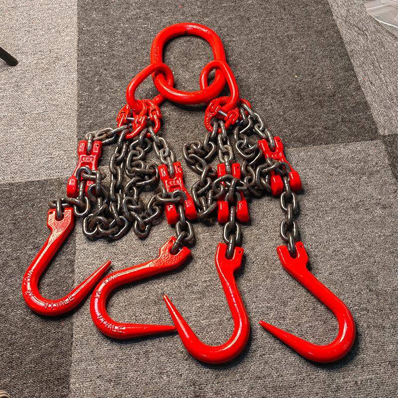 尖嘴大口起重吊钩钢管PCP钩开双链带调节器短条的吊链链缩双勾四