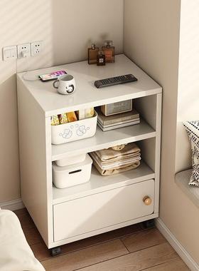 带动轮头柜可移AOX置物架收纳书床房生简易储物书柜办公室侧边柜