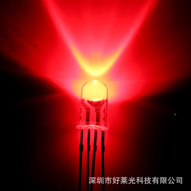 5MM全彩RIGB透明四脚ed珠F5全彩8M灯L共阴共阳LED发lDRO光二极管