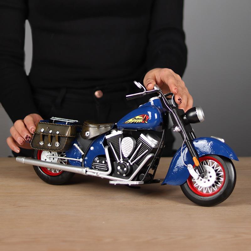 印第安摩美托摆车模型手工式属机车工业风酒492吧客厅装金饰件礼