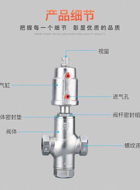 436J45蒸快装法兰角阀配件04不锈钢气动螺纹三通汽角F座阀DN15230