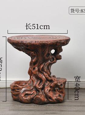 假水山流水喷泉风轮摆仿木根雕创意QJP件树脂工盆艺品底座景姗婷