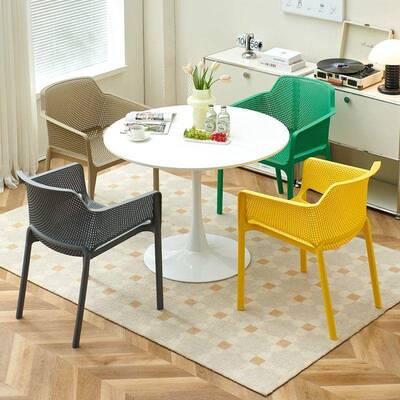 家塑UFG料椅子加厚简约户扶手用靠背椅外靠餐背洽谈休闲厅餐椅子