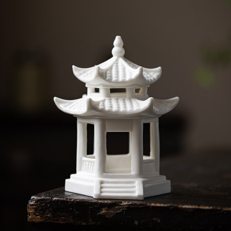 创意中式六角凉亭小摆件陶瓷小亭子盆景假山鱼缸造景桌面家居饰品,家居饰品,装饰摆件,淘宝优惠券,粉丝福利购,淘宝优惠卷