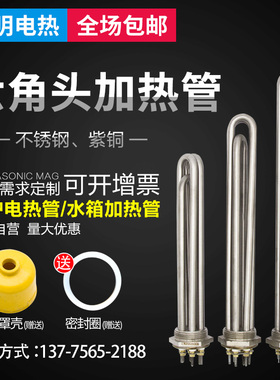 大功率六角头加热管 导热油 工业水箱发热管 DN40 DN50 1.5寸 2寸