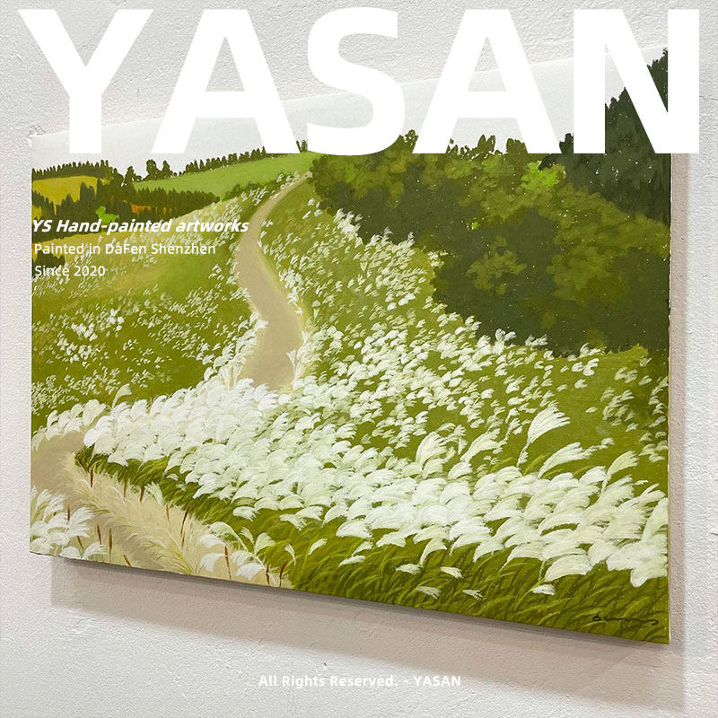YASAN 纯手绘风景油画客厅背景大尺寸装饰画走廊玄关高端艺术挂画