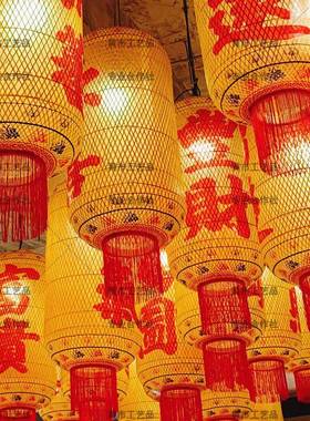 厂仿古中式竹编油纸HMV家灯潮汕笼户外防水印字竹编油纸潮汕灯笼