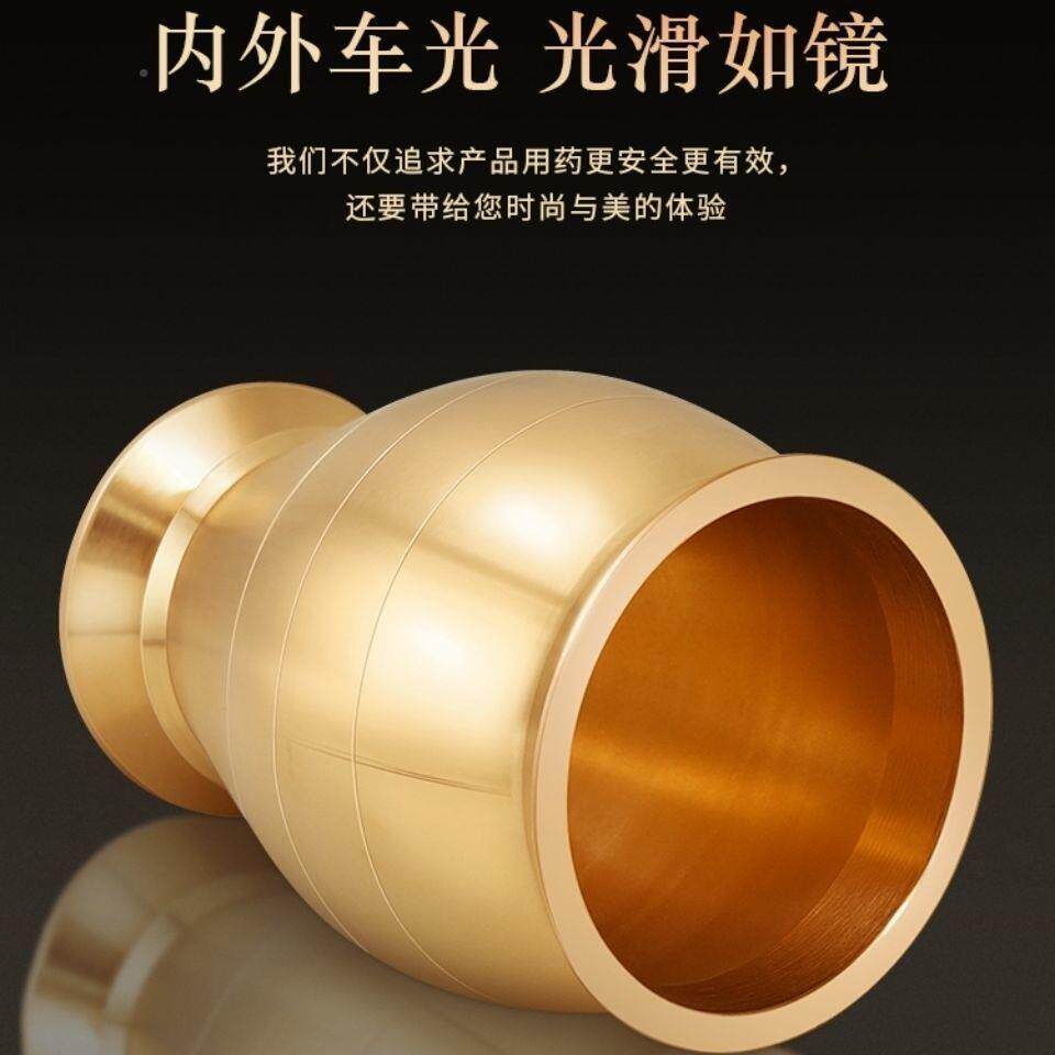 实心纯黄铜捣药缸F8689JTS罐杵碎子擂钵臼研钵铜盅盅捣捣蒜泥器研