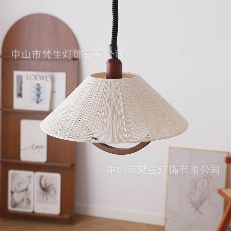 美室式古可升降餐式厅吊复灯日编织麻绳木艺餐台311卧书房田园灯,家装灯饰光源,智能吊灯,淘宝优惠券,粉丝福利购,淘宝优惠卷