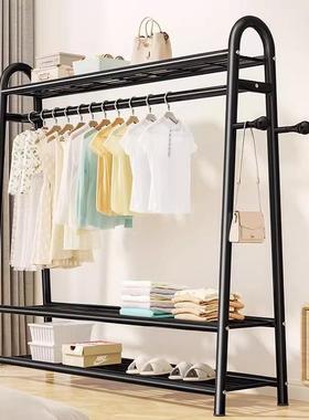 挂衣架落地卧室家用晾衣架室内动MIB简易衣帽式架阳架台移杆凉衣